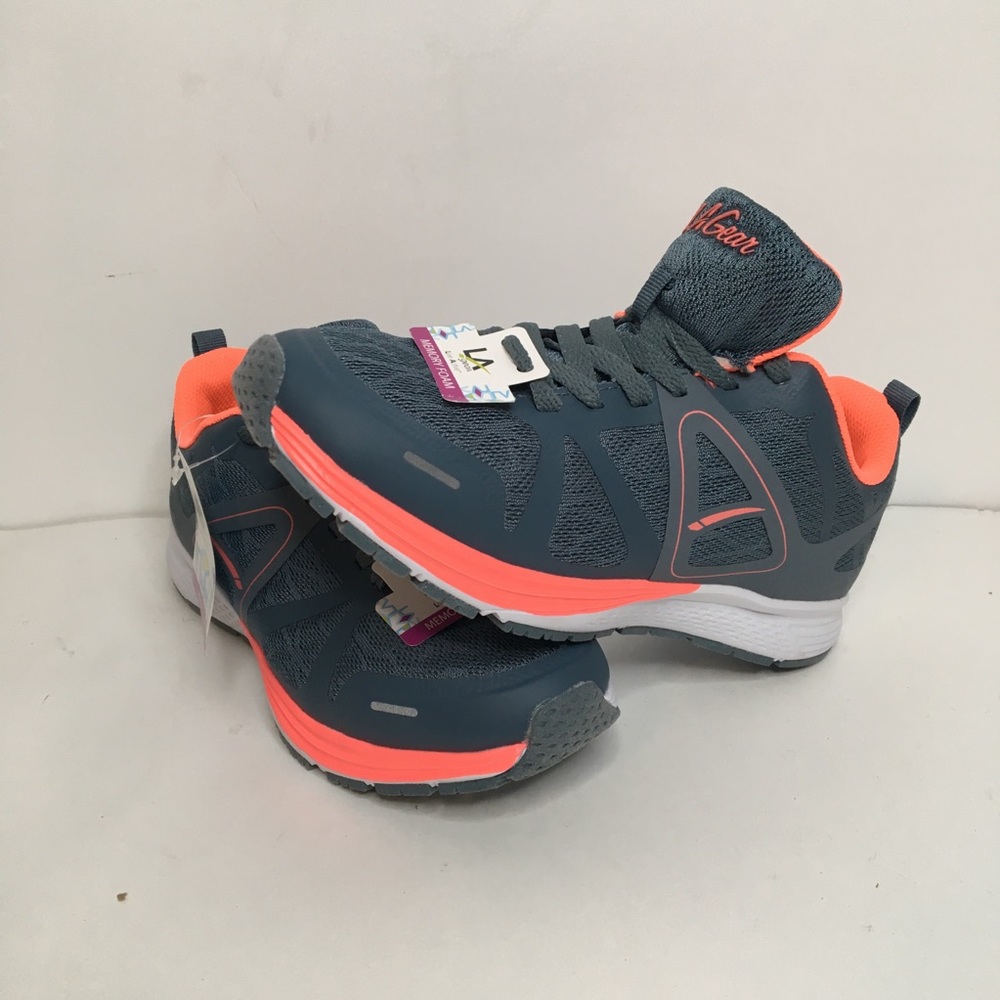 LA Gear Women's Intrepid Grey/Coral Running Shoes Size 6